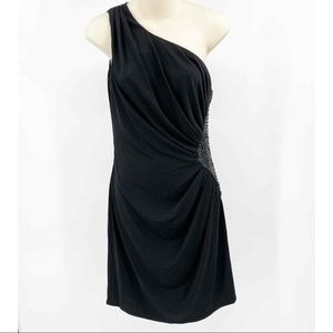 Jessica Simpson one shoulder black cocktail dress